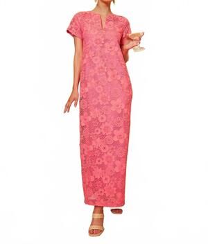 NEW ABBEY GLASS heidi caftan gown in carnation